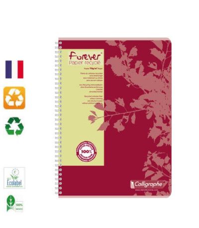 Cahier A4 recyclé spirales 5x5 100p Forever CLAIREFONTAINE
